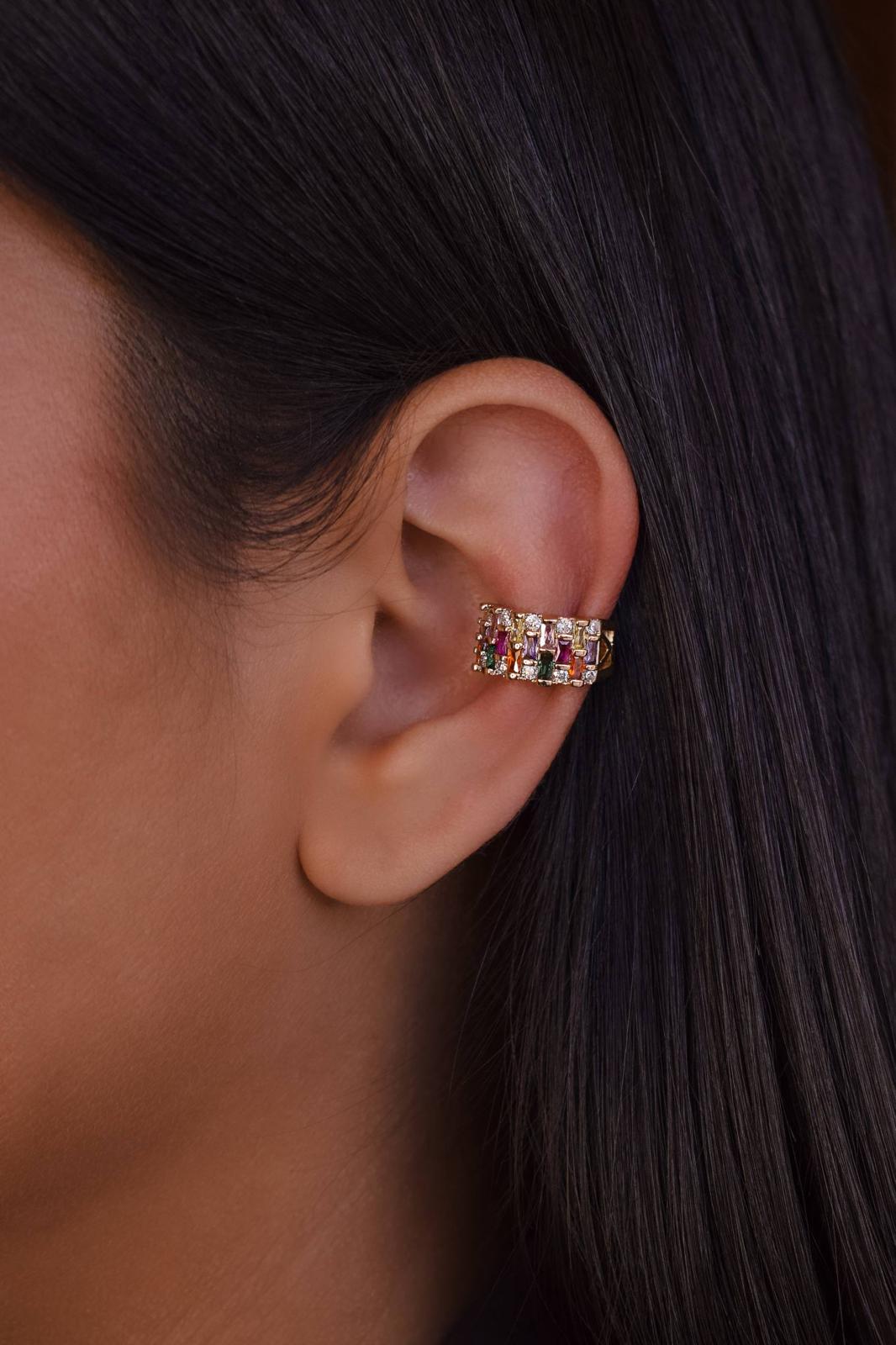 Piercing com zirconias coloridas 1 un
