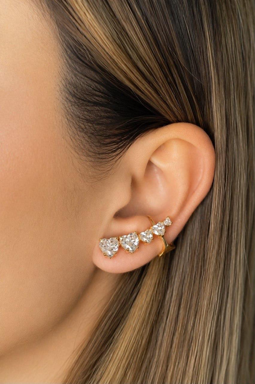 Earcuff Ponto de luz Dourado