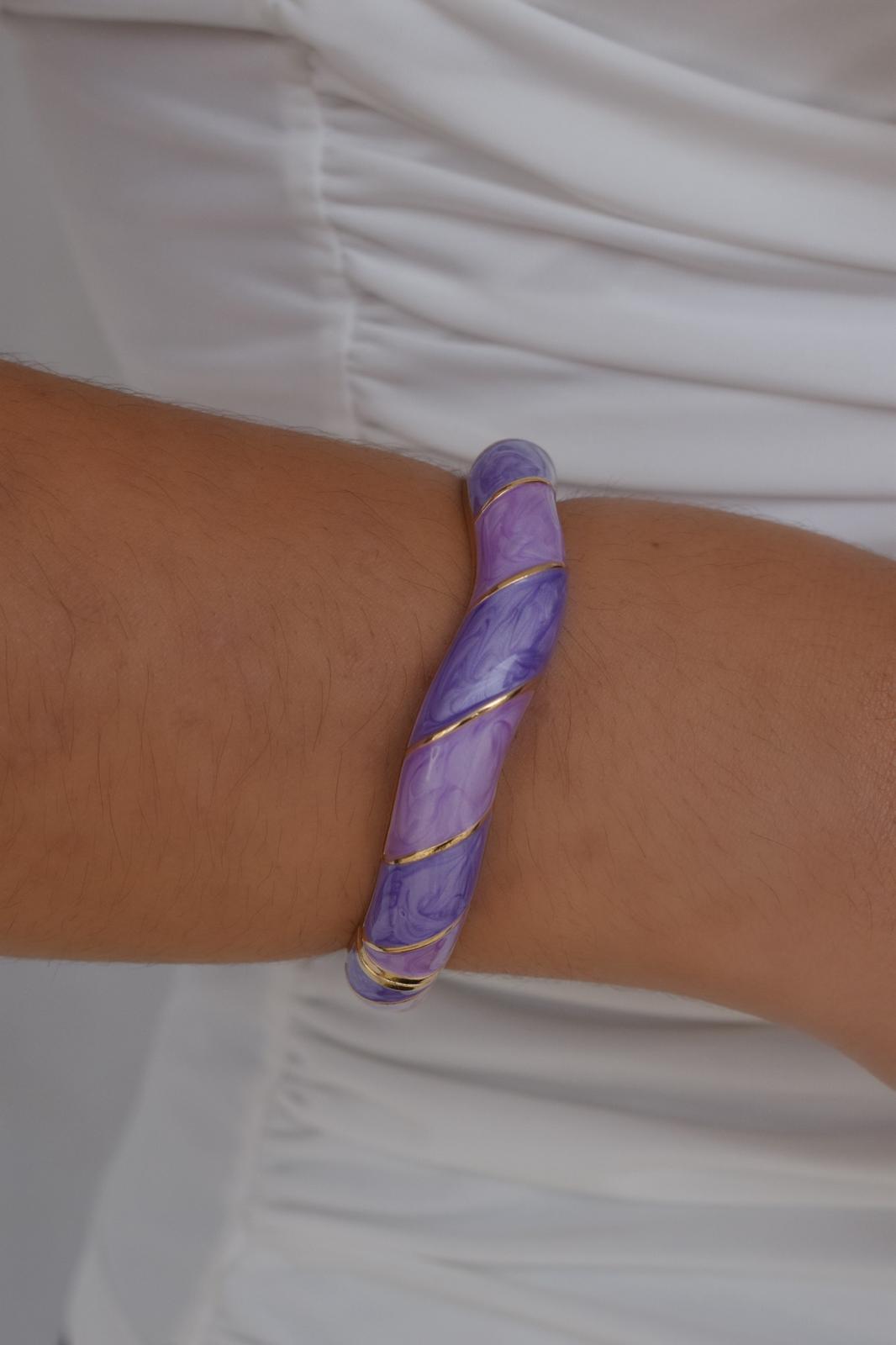 Bracelete roxo/lilás esmaltado